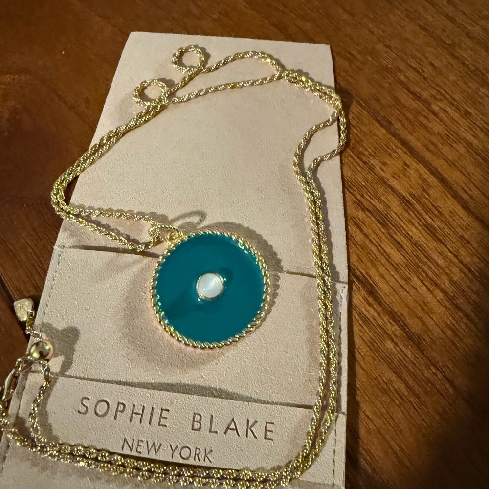 Sophie Blake - Gold and Teal Pendant Necklace